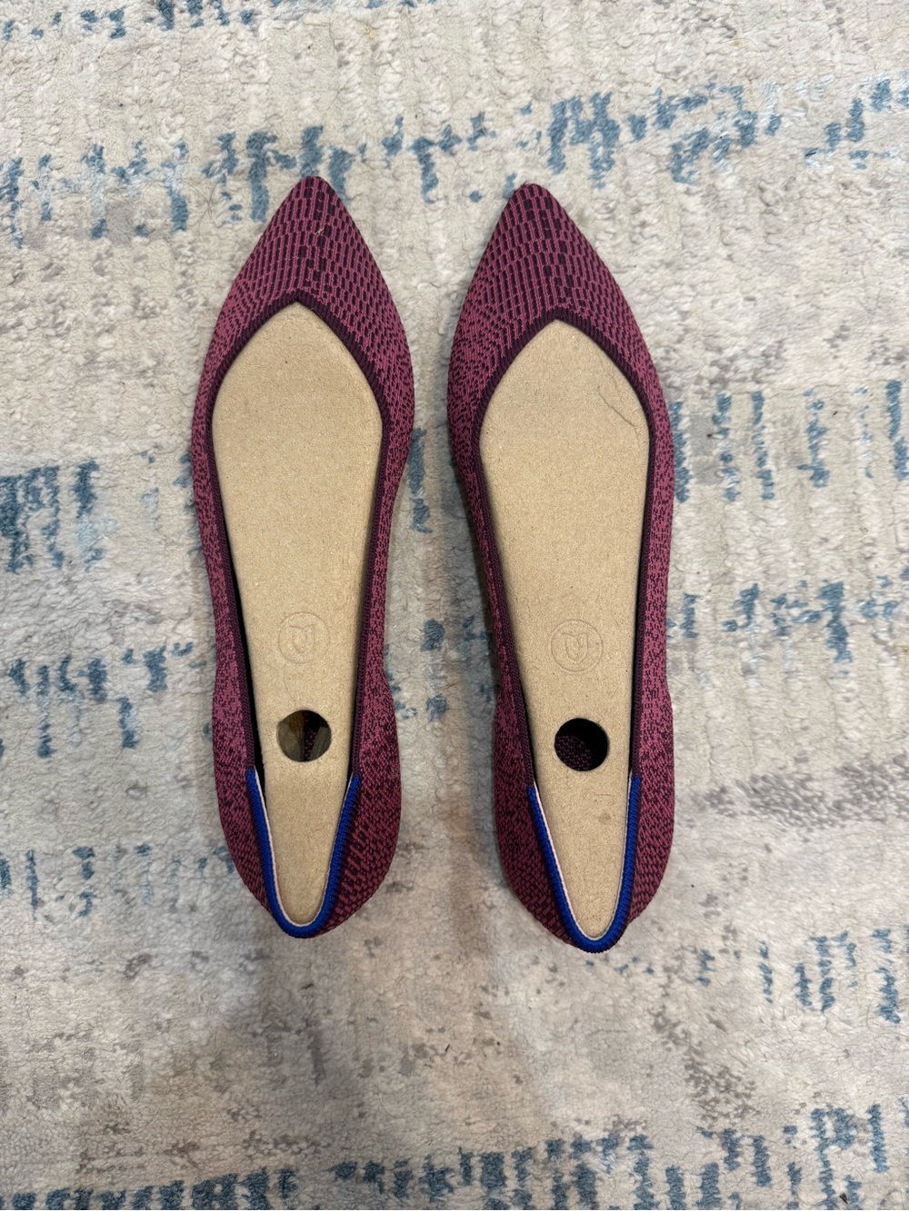 Rothy's Pointed Knit Flats in Burgundy